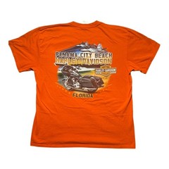 Harley-Davidson Panama City Beach FL Jet Graphic T-Shirt Orange XL