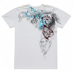 New Men’s White Archaic MMA Biker Tattoo Y2K T-Shirt Tee S-M