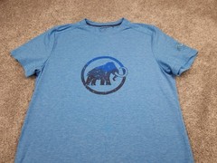 Mammut T Shirt Mens Medium Blue Stretch Lightweight Breathable Outdoor Logo