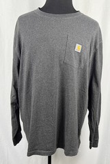 Carhartt Dark Gray L/S Loose Fit Cotton/Poly T-Shirt w/ Pocket XL