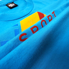 Vintage Liz Claiborne Sport T Shirt Large Blue Single Stitch Screen Stars 90s L