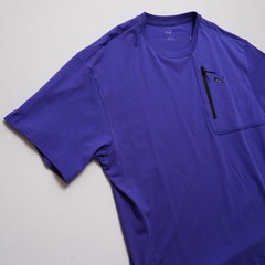 Puma T Shirt Mens XL Open Road Purple Zipper Pocket Athletic Short Sleeve