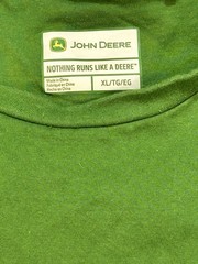 John Deere Men’s XL Green Logo T-Shirt Left Chest Graphic Farm Tractor Tee