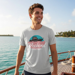 Weekend Forecast Boat Graphic T Shirt For Unisex Casual Wear Featuring Nautical