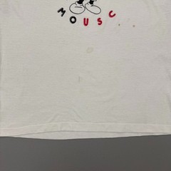 Vintage 80s Mickey Mouse Usc Shirt White Polycotton Single Stitch True Large
