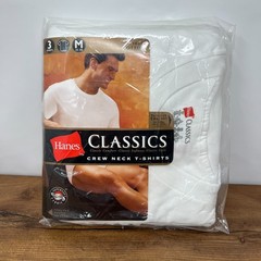 VTG Hanes Men White Crew Neck T-Shirts Tagless Comfortsoft 3-Pack Medium NEW NOS