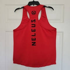 NELEUS Dry-Fit Red Mesh Y-Back Muscle Workout Tank-Top Size Large
