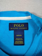 Polo Ralph Lauren Shirt Mens Medium Blue Waffle Knit Pony Logo Preppy Minimalist