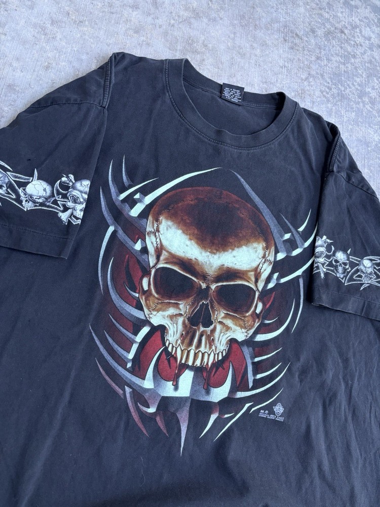 Vintage Rock Eagle Shirt Double Sided Graphic Skull Single Stitch XXL RARE