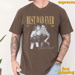 Custom Dad Photo Shirt Personalized Kids Picture Tee Fathers Day Gift