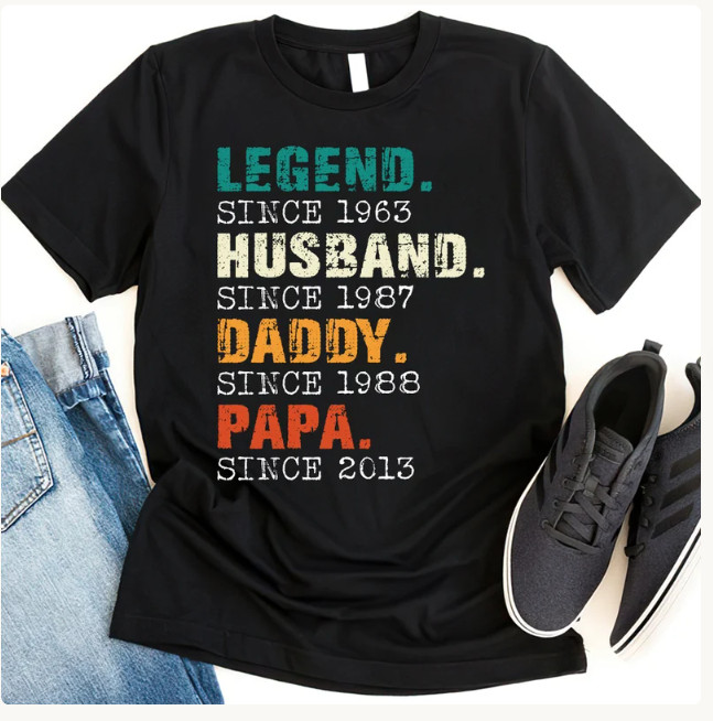 Personalized Legend Husband Daddy Papa EST Shirt, Father’s Day Shirt,
