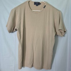 Polo Sport Ralph Lauren Mens XXL Beige Ribbed Cotton T-Shirt Made in USA Vintage