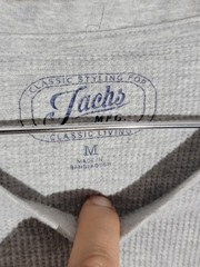 Jachs MFG Thermal Waffle Knit Shirt Gray Long Sleeve Men’s Size M