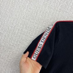Guess Denim Elbow Strap Logo Spell out Shirt Streetwear Essential Men’s Size XS