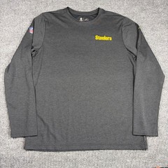 Nike Shirt Mens L NFL Pittsburgh Steelers On-Field Dri-Fit Long Sleeve Gray