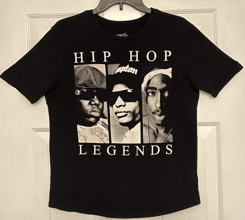 Original Flavor Size Small Hip Hop Legends Black T-Shirt Biggie Eazy-E 2Pac