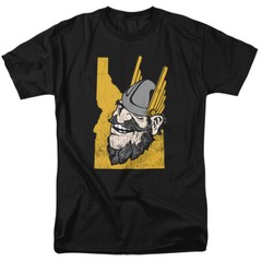 University of Idaho Adult T-Shirt State Shape, Black, S-5XL