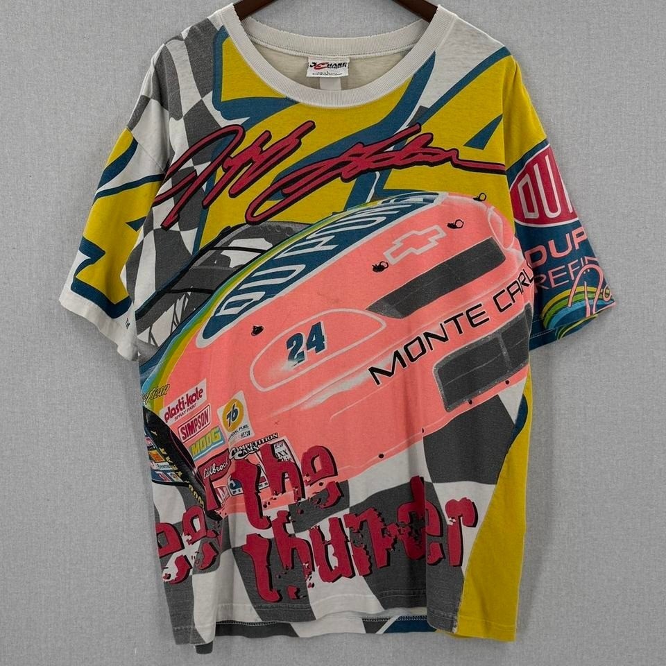 Vintage 1997 NASCAR Jeff Gordon AOP Shirt Size Large