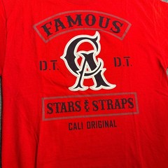 Y2K Famous Stars and Straps Mens Cali Original Graphic T-Shirt Red Large