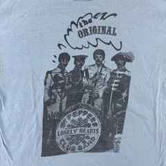 Vintage 70s Beatles T Shirt Mens Medium (Fits Small) Blue Paper Thin Band Tee