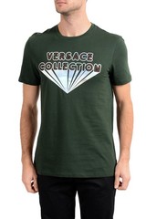 Versace Collection Men’s Green Graphic Crewneck T-Shirt US 2XL IT 56