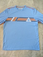 Gerry Shirt Mens Large Blue Orange Striped Performance Long Sleeve Sun Tee Golf