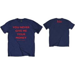 The Beatles You Never Give Me Your Money T-Shirt Blue New