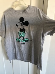 Disney NEFF Mickey Mouse T-Shirt Size XXL Men’s Gray Blue Color Floral