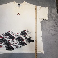 Jordan Shirt Mens 3XL White Jumpman Sneakers Graphic Tee Cotton Jersey