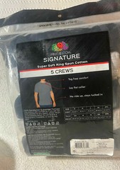 NWT Fruit of The Loom Pack of 5 Men’s Black/Gray Crew T-Shirts MEDIUM (38-40)