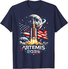 Artemis 2026 American Rocket Launch to The Moon Landing T-Shirt