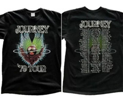 Journey Concert 1979 Tour Vintage T-Shirt Men’s Unisex Black Shirt 2 sided