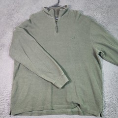 Chaps Shirt Mens 2XL Green Thermal Waffle Knit Long Sleeve Cotton Crewneck