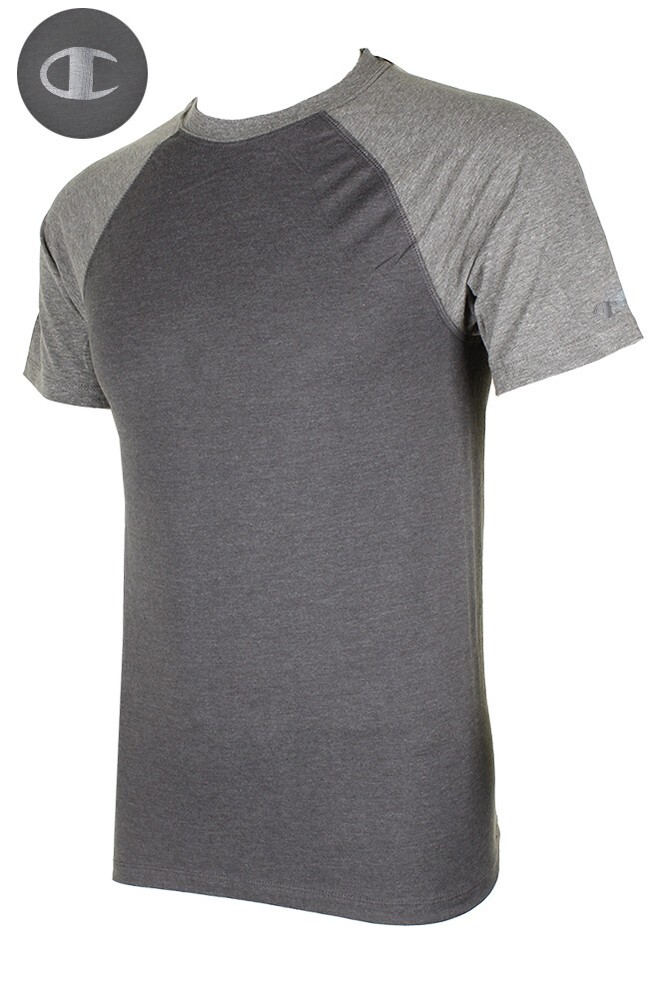 Champion Men’s Short Raglan Sleeve Crew Neck Athletic T-Shirt.
