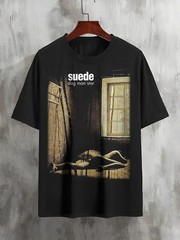 Suede Dog Men Star Rock band 90s Basic T shirt Heavy Cotton tee NH22843