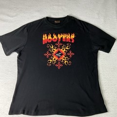 Hooters Shanghai Flames Graphic T-shirt Men XL Black Short Sleeve Y2K VTG