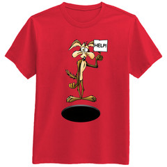 Wiley Coyote Help Fox Dog Cartoon Funny T Shirt Tee Gift New