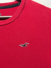 Hollister Must Have Collection T Shirt Mens Medium Red Cotton Embroidered Logo