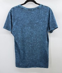 On The Byas Mens Blue Mineral Wash Short Sleeve T-Shirt Size Medium V-neck