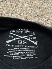 Grunt Style RED T Shirt Mens XL Black Graphic Short Sleeve Memorial