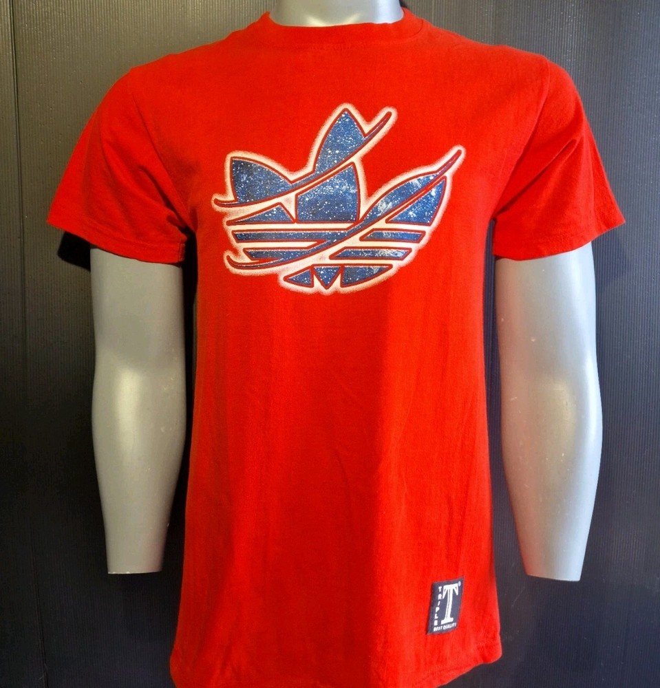 Adidas Originals Big Trefoil Logo T-Shirt Men’s M Red Crew Neck Graphic Tee