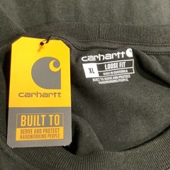 Carhartt Mens TK0231 Black Loose Fit Long Sleeves Logo Graphic T Shirt Size XL