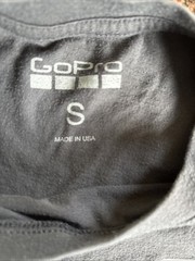 GoPro gray t-shirt blue graphic and logo size small made in usa good condition