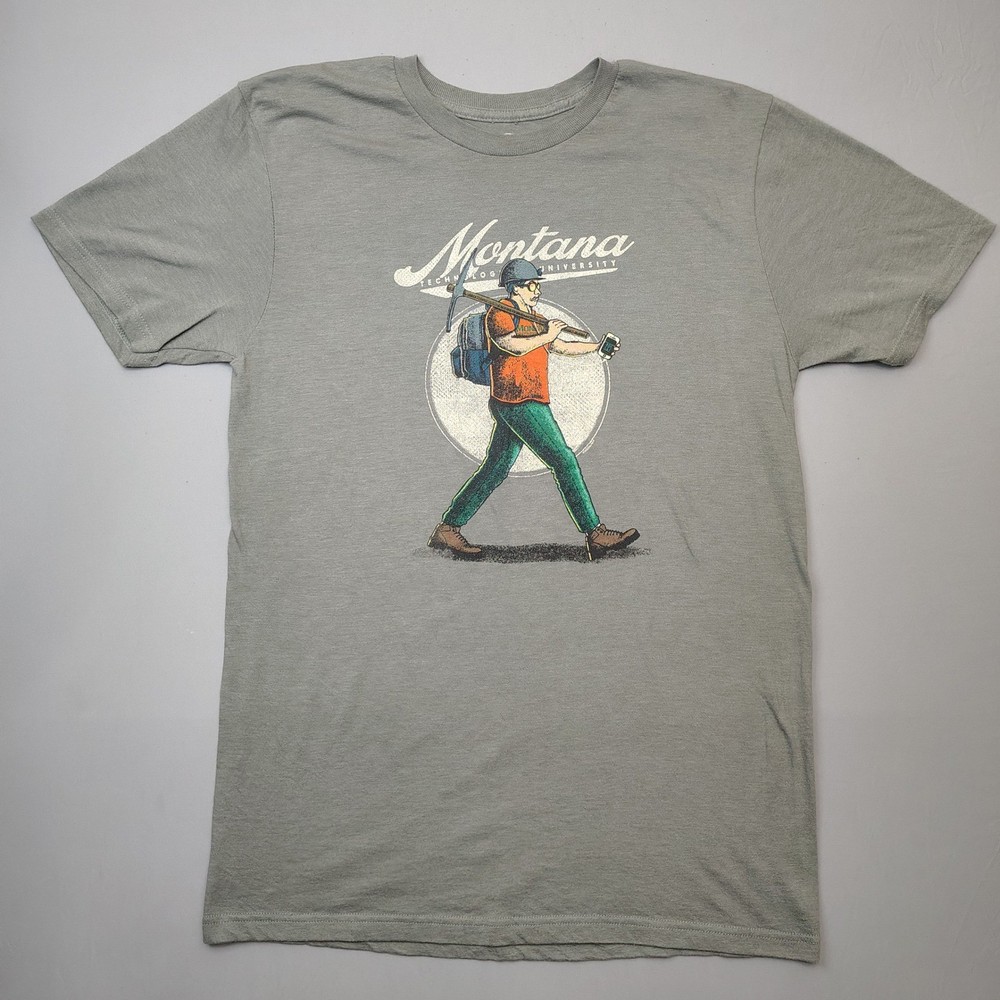 Montana Tech T-Shirt Mens Small Gray Graphic Geologist Montana Technological Uni