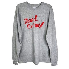 NWOT David Gray 07 Tour Long Sleeve Graphic T-Shirt in Grey Unisex Sz L