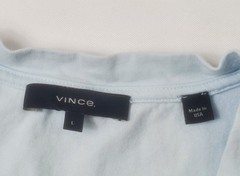 Vince T-Shirt Men’s Size Large Blue Short Sleeve V-Neck Causal 100% Cotton Adult