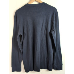 Jachs MFG Men’s XL Thermal Shirt Navy Blue Waffle Knit Crewneck Long Sleeve