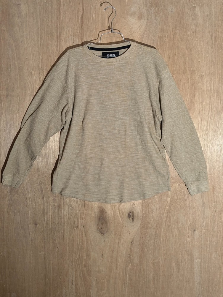 CSG thermal shirt mens size 2XL crew neck long sleeve tan