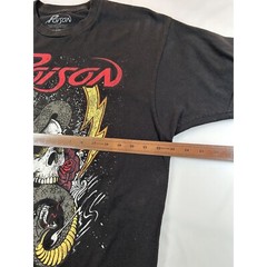 Poison Rock Band 2018 Skull & Snake Graphic T-Shirt XL Black Flaming Skull