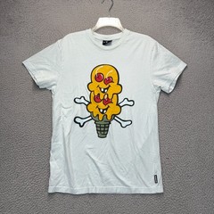 Two Scoops Ice Cream Shirt Mens Small Blue Short Sleeve Crewneck Graphic Print